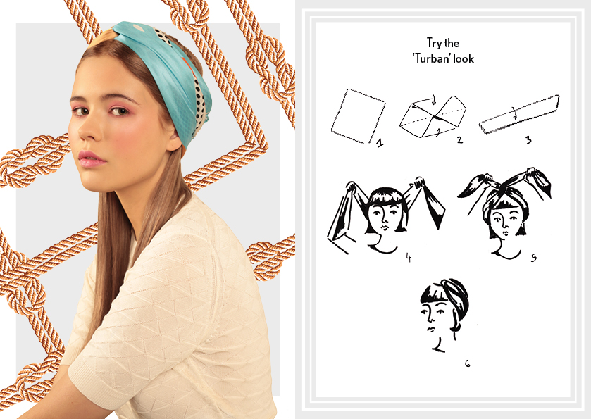 How to tie the turban knot - designer silk scarf