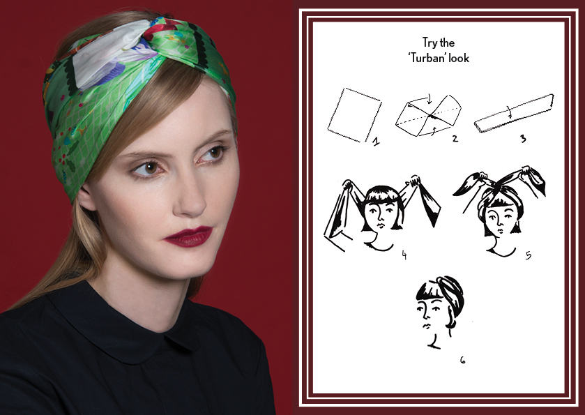 How to tie the turban knot - designer silk scarf