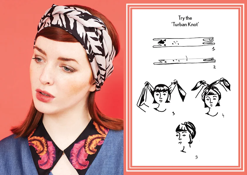 How to tie the turban knot - designer silk scarf