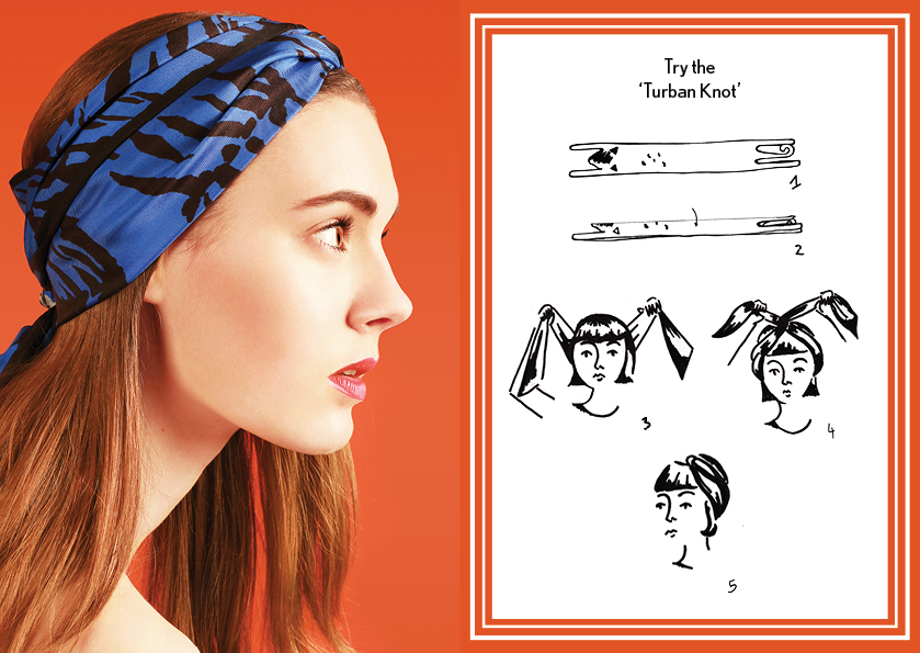 How to tie the turban knot - designer silk scarf