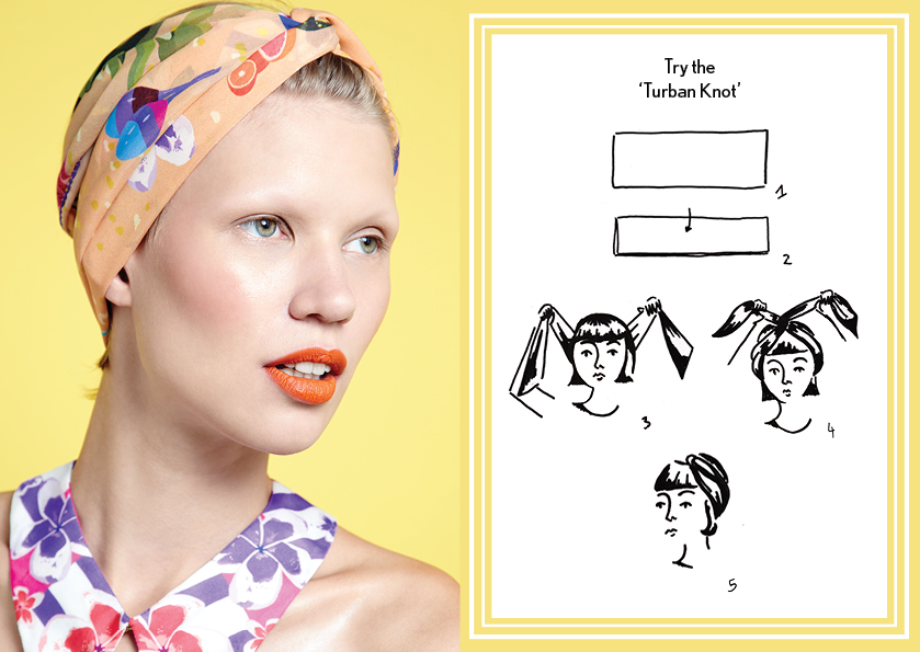 How to tie a turban knot - designer silk scarves