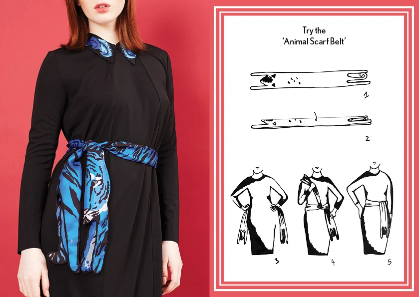 How to tie a scarf belt - designer silk scarf