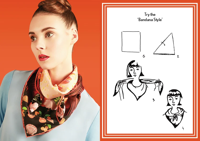 How to tie a bandana knot - designer silk scarf
