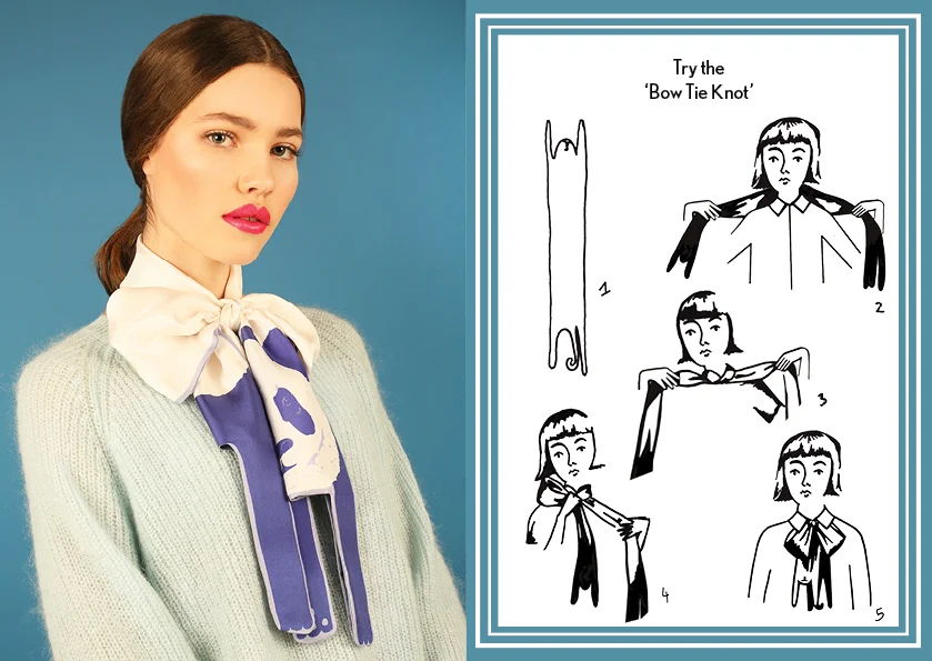 How to tie the bow tie knot - designer silk scarves
