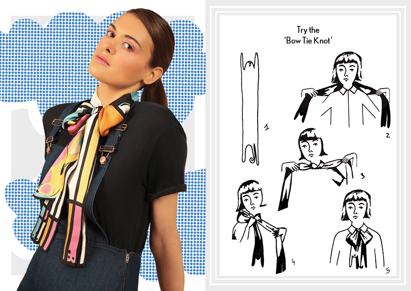 How to tie the bow tie knot - designer silk scarves