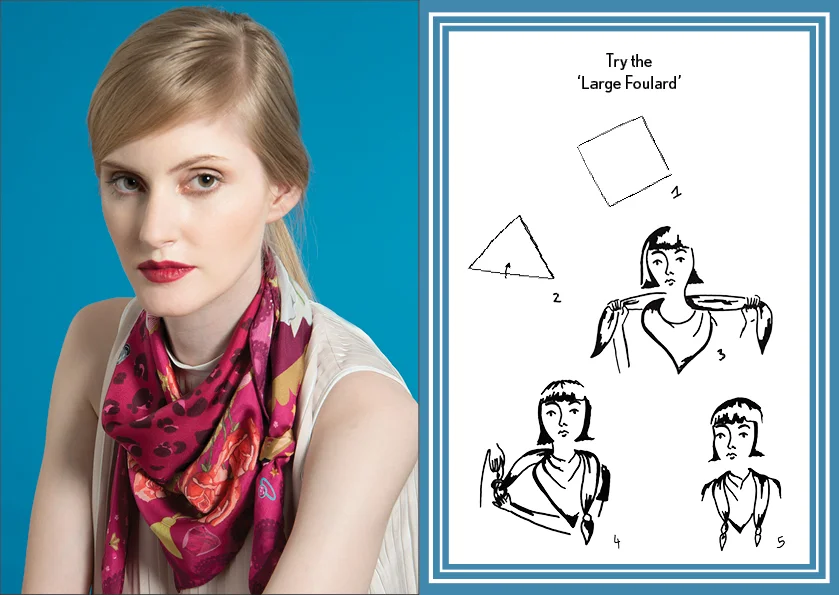 How to tie the large foulard knot - designer silk scarves