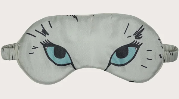 white cat eye mask & pouch Cleo Ferin Mercury animal print.jpg