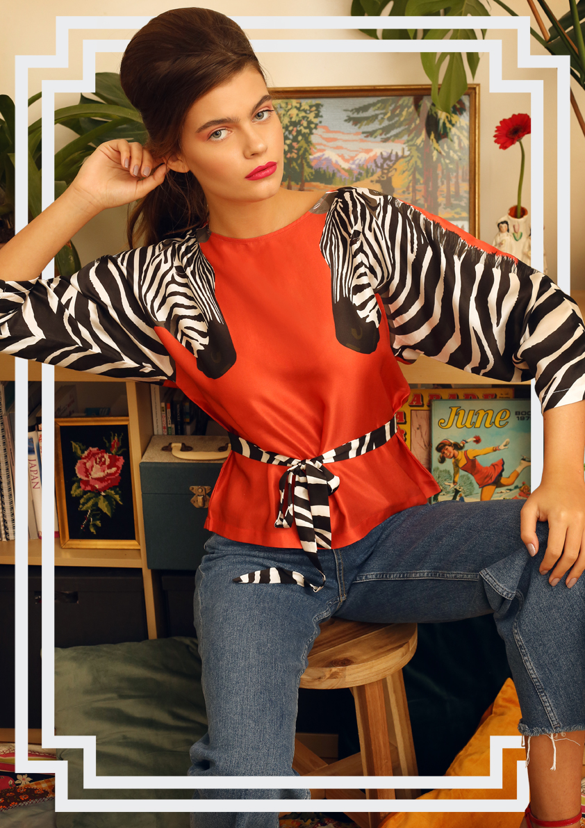zebra print red silk cotton blouse - Cleo Ferin Mercury Accessories.jpg