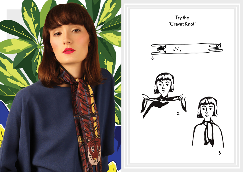项链围巾结 - 如何穿围巾 - 方巾真丝围巾 - 时尚围巾结 - 真丝结 - cleo ferin mercury - saturday scarf knot - 每日围巾结.jpg