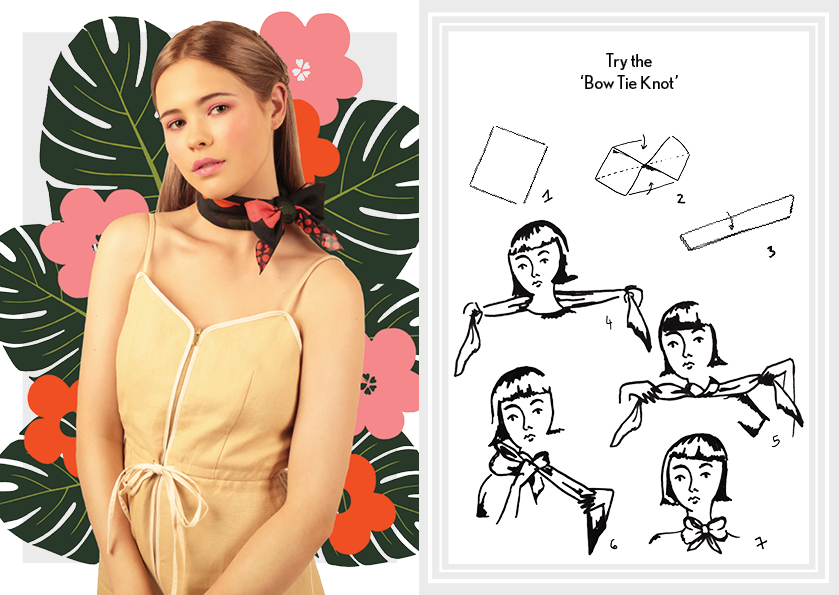 领结结 - 如何穿丝巾 - 如何打结丝绸围巾 - 时尚围巾结 - cleo ferin mercury - saturday scarf knot - 每日围巾结.jpg