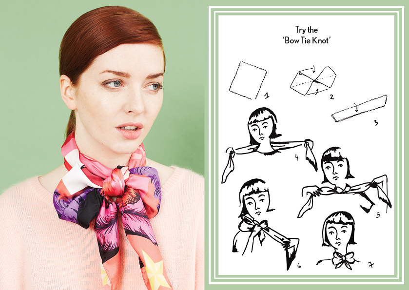 领结围巾结马戏团 - 如何穿丝巾 - 方巾真丝围巾 - 时尚围巾结 - cleo ferin mercury - monday scarf knot - 每日围巾结.jpg