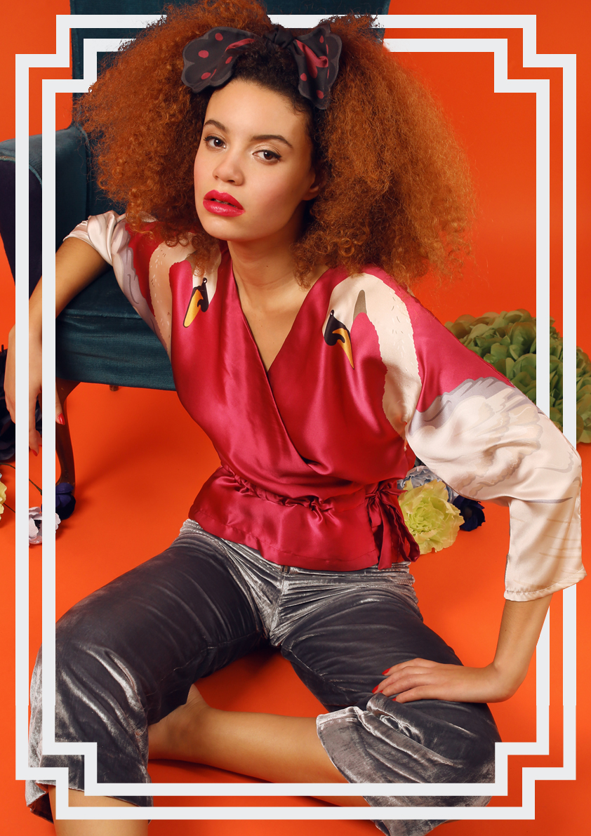 Cleo Ferin Mercury AW18 Designer Swan Silk Satin Wrap Top.jpg