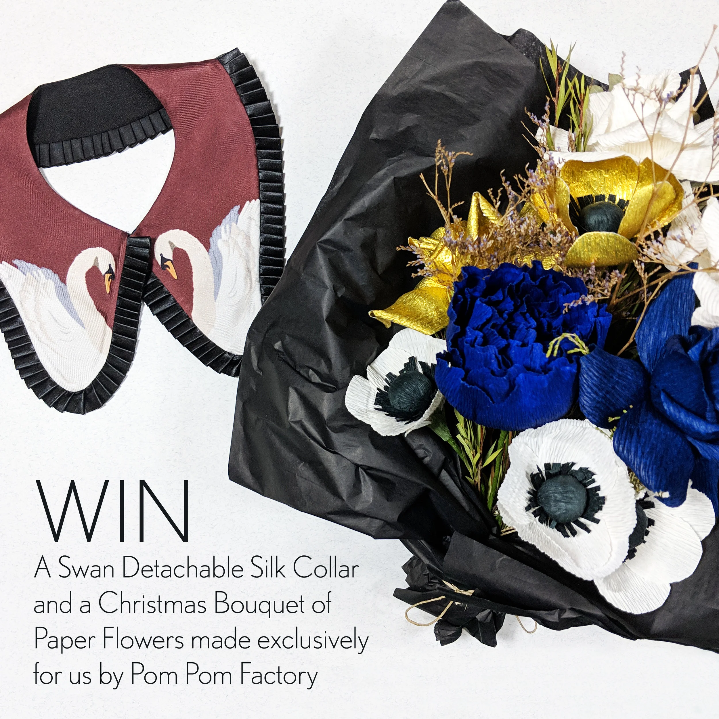 Day 13 - Giveaway Win a Pom Pom Factory Bouquet and a Cleo Ferin Mercury Swan Print Detachable Silk Collar.jpg
