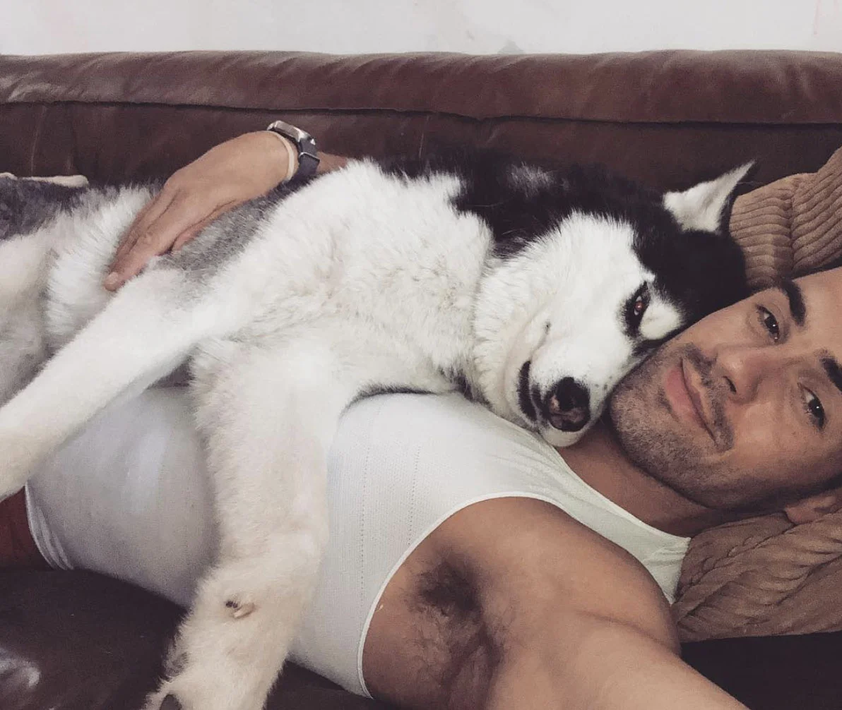 Chad White & Batman Pampered Pets and their Famous Owners.jpg