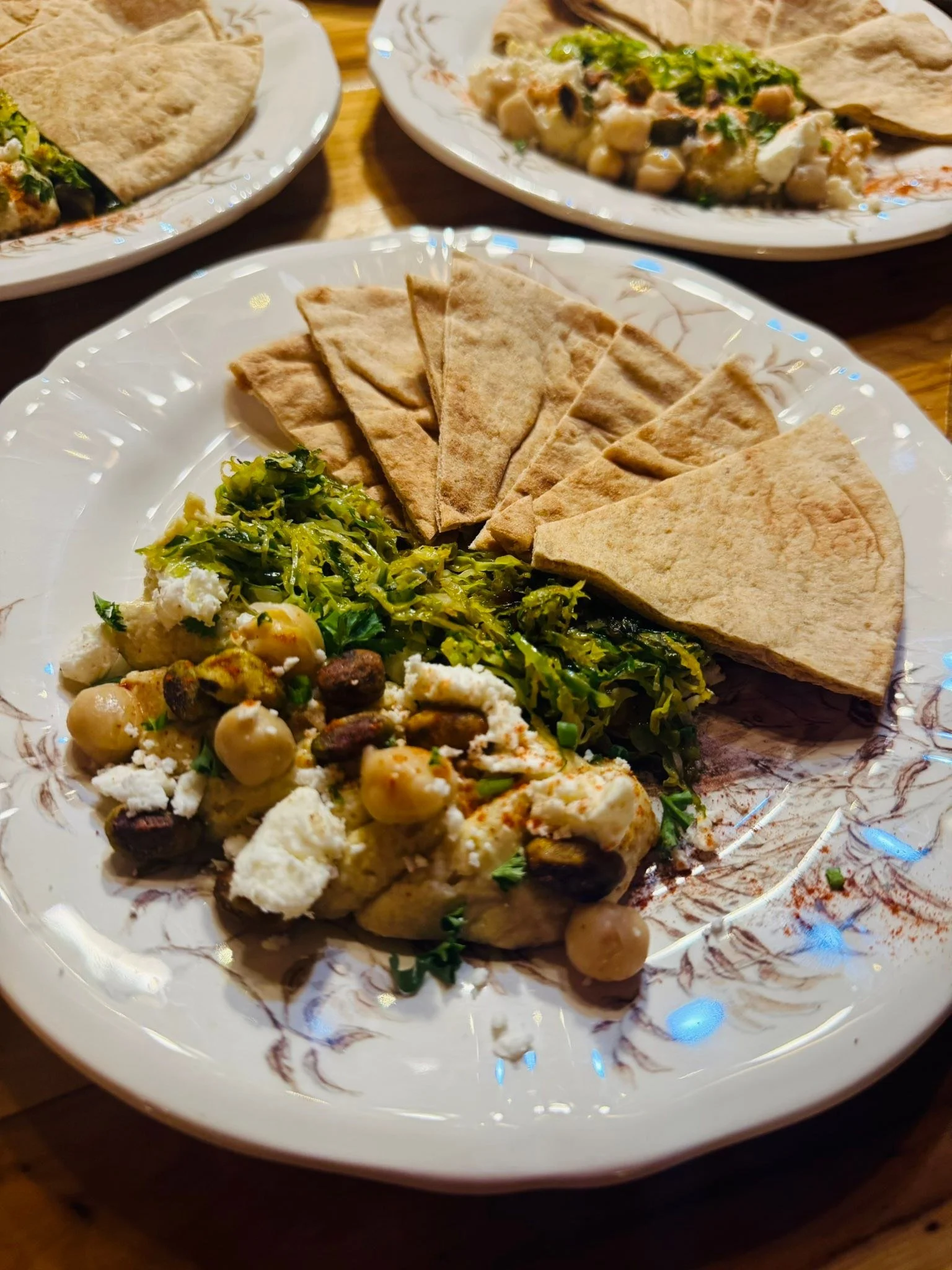 Another fun dinner in the books!!
Butter bean hummus with shaved Brussels, gnocchi bolognese for the win!