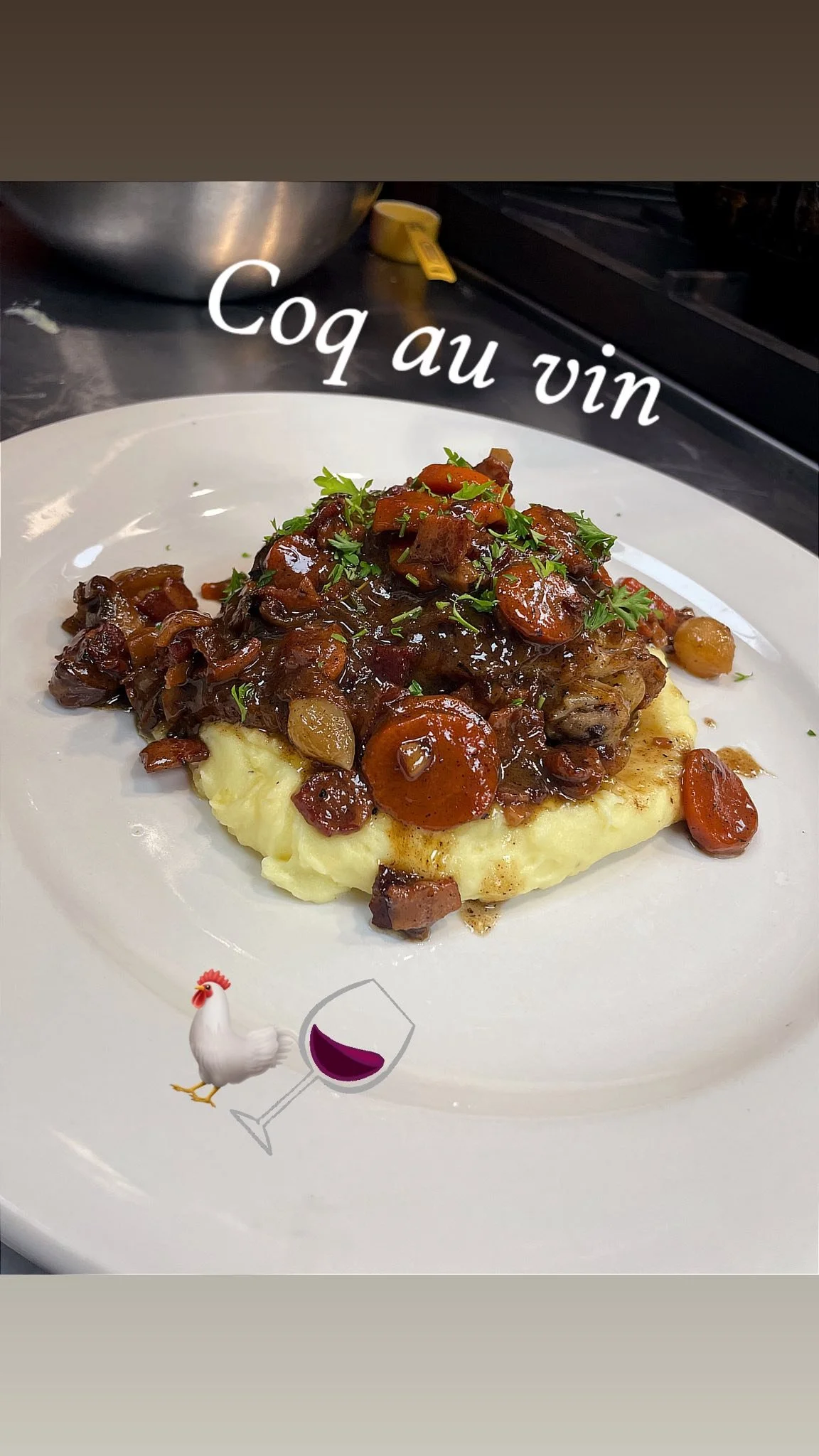 French day 2
Coq au vin and pommes puree with chocolate mousse