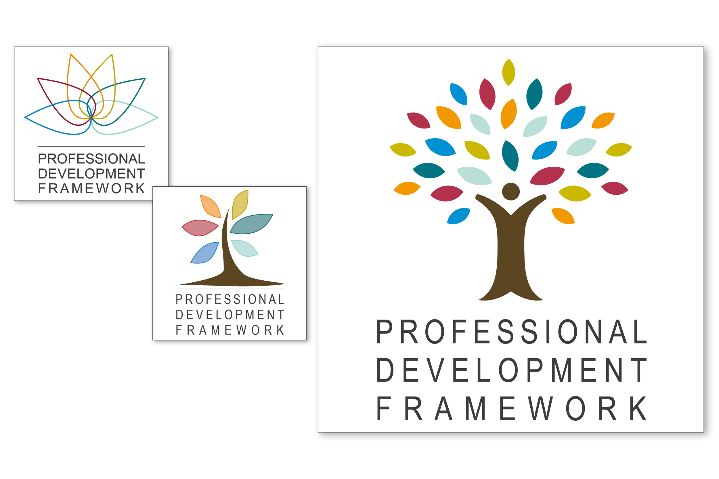 Logos from staff development visual identity project