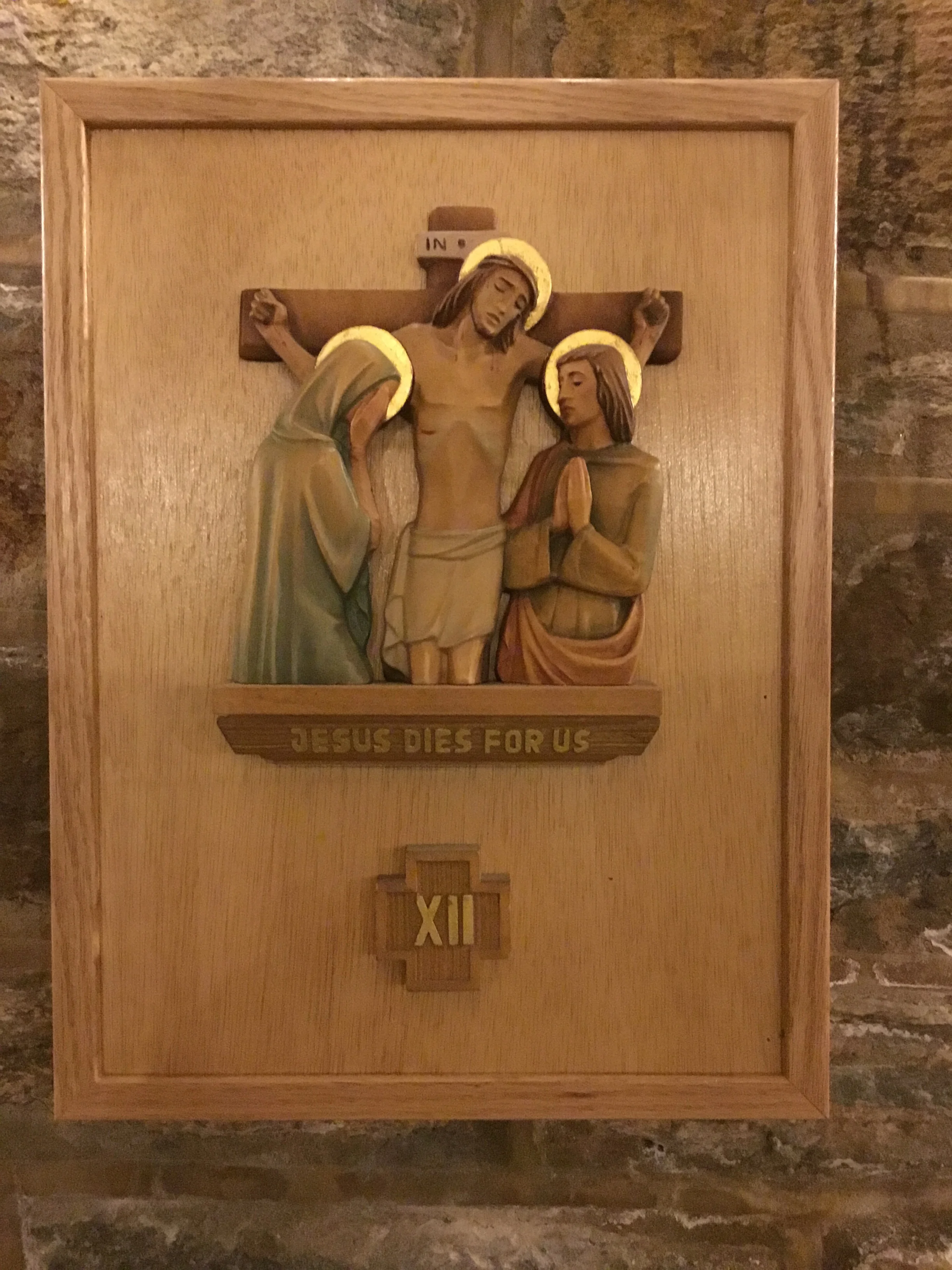 XII. Jesus dies on the Cross V. We adore You, O Christ, and we bless You. R. Because by Your Holy Cross You have redeemed the world. From noon on, darkness came over the whole land until three in the afternoon. And about three o’clock Jesus cried with a loud voice, “My God, my God, why have you forsaken me?” At that moment the curtain of the temple was torn in two, from top to bottom. The earth shook, and the rocks were split. Then Jesus, crying with a loud voice, said, “Father, into your hands I commend my spirit.” Having said this, he breathed his last. “I am poured out like water; all my bones are out of joint; my heart within my breast is melting wax. My mouth is dried out like a potsherd; my mouth sticks to the roof of my mouth; and you have laid me in the dust of the grave.” Matthew 27:45-46, Luke 23:46, Psalm 22:14-15