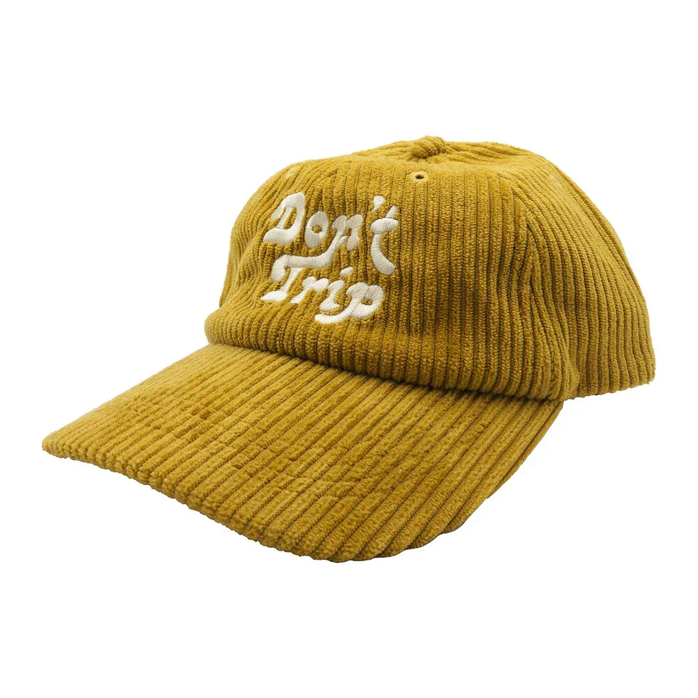 Don't Trip Dad Hat in Corduroy Mustard