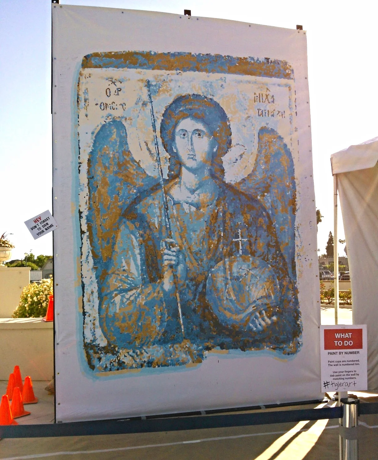 Fingerpainted mural with Peter Tigler