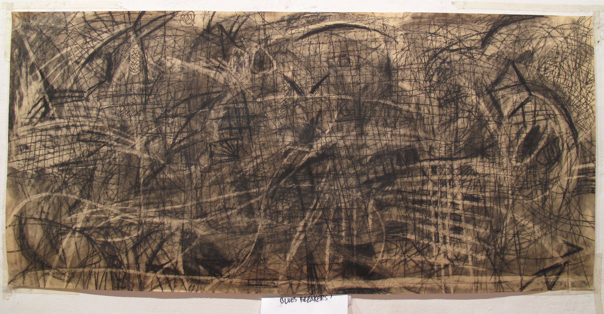Blues Breakers I, 2009, 3’ x 6’, charcoal on paper