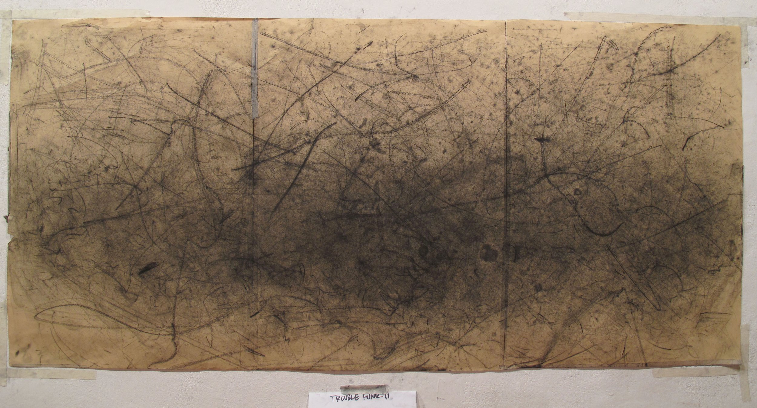 Trouble Funk II, 2009, 3’ x 6’, charcoal on paper