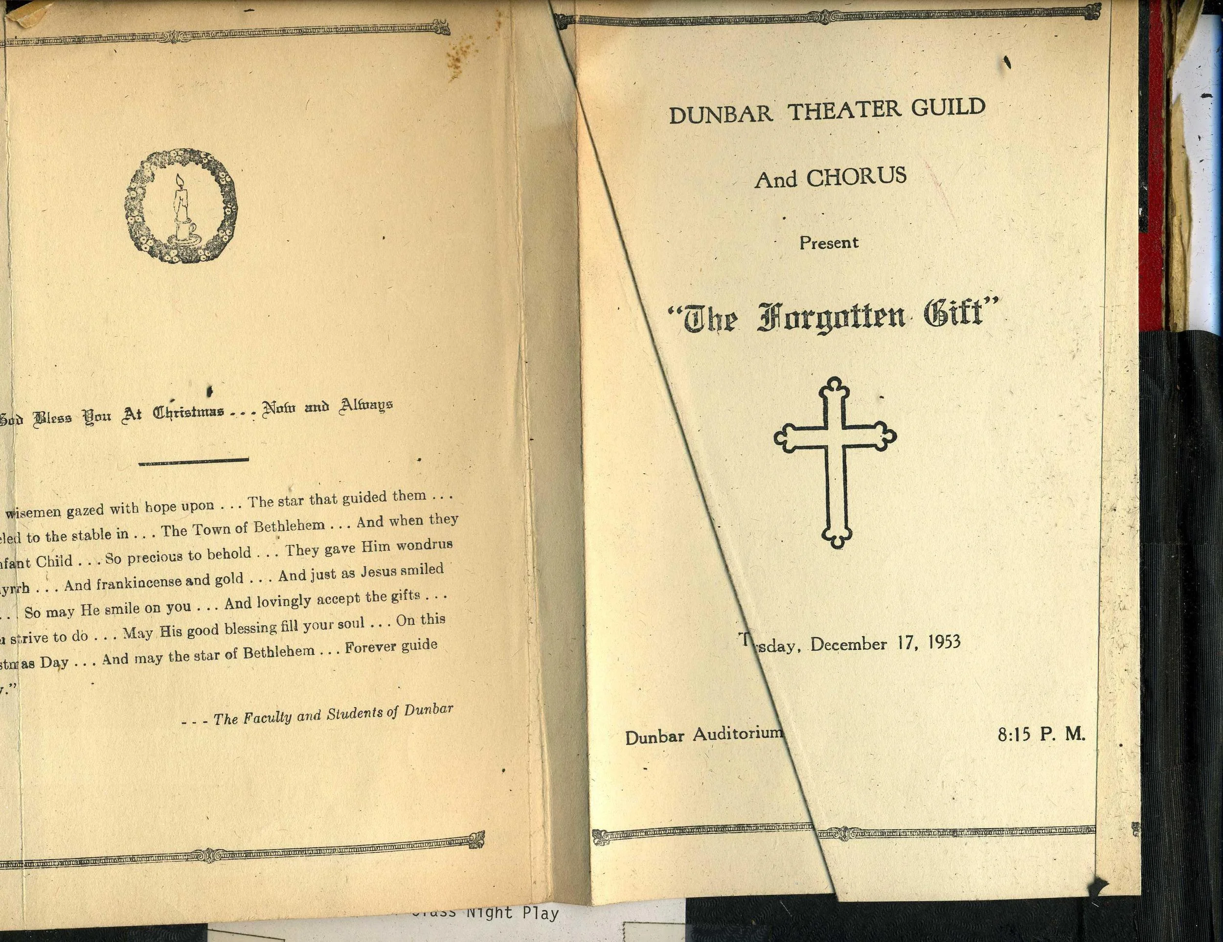 The Forgotten Gift playbill 1953