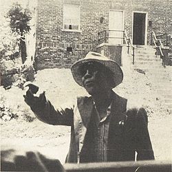 The only known photograph of Luke Jordan, taken by Lynchburg resident Henry Smith in the 1940s near the corner of Fifth and Polk. 