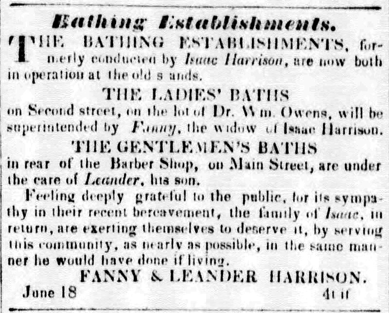 Fanny and Leander Harrison notice, Lynchburg Virginian, Volume 24, Number 92, 18 June 1846 (1).jpg
