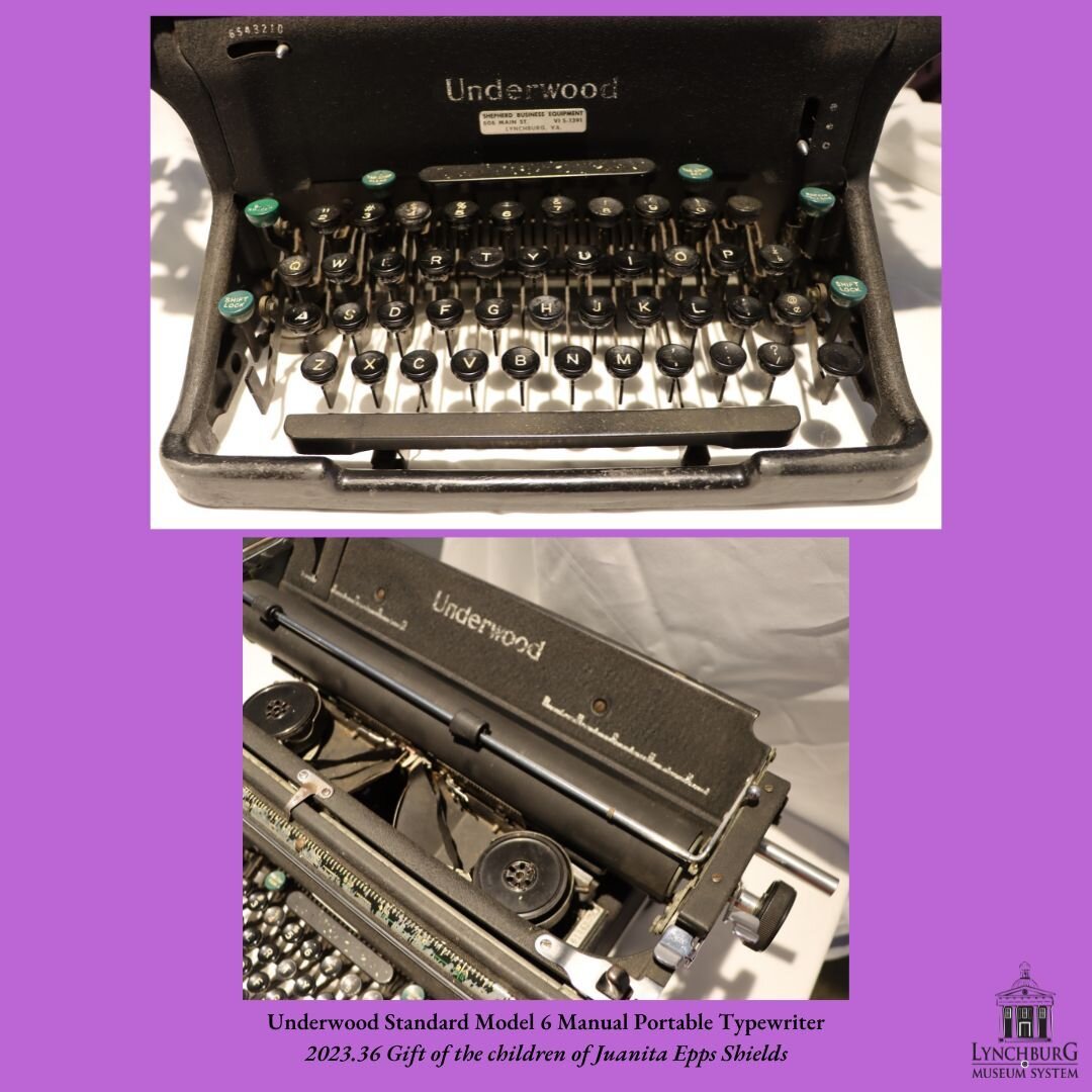 📣Artifact Spotlight #9:

This Underwood Typewriter was one of the last typewriters used in the Lynchburg Corporation and Circuit Court offices. Juanita Epps Shields is the last known user of this typewriter, which still contains its original ribbon 