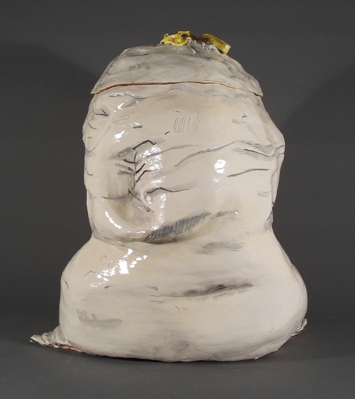 Clay trash bag trash can