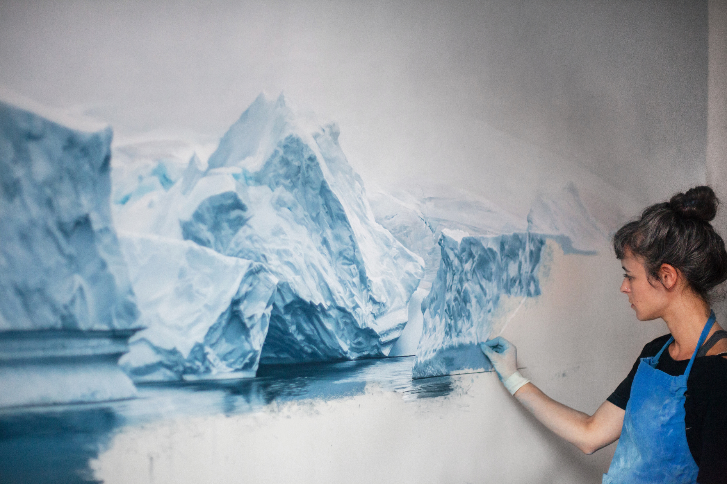 FORMAN WORKING ON "DECEPTION ISLAND, ANTARCTICA", LEADING UP TO HER TRIP TO ANTARCTICA IN WINTER 2015. PHOTO: QUINN MILLER-BEDELL.