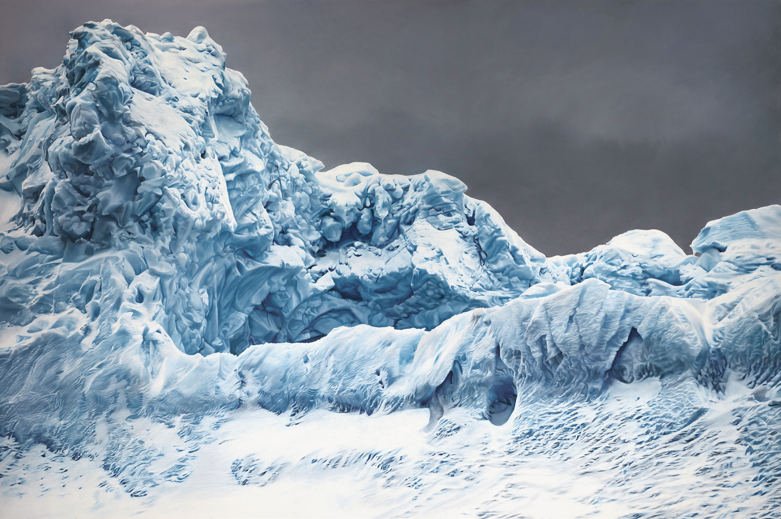WHALE BAY, ANTARCTICA NO.1, 60 X 90 INCHES, SOFT PASTEL ON PAPER, 2016
