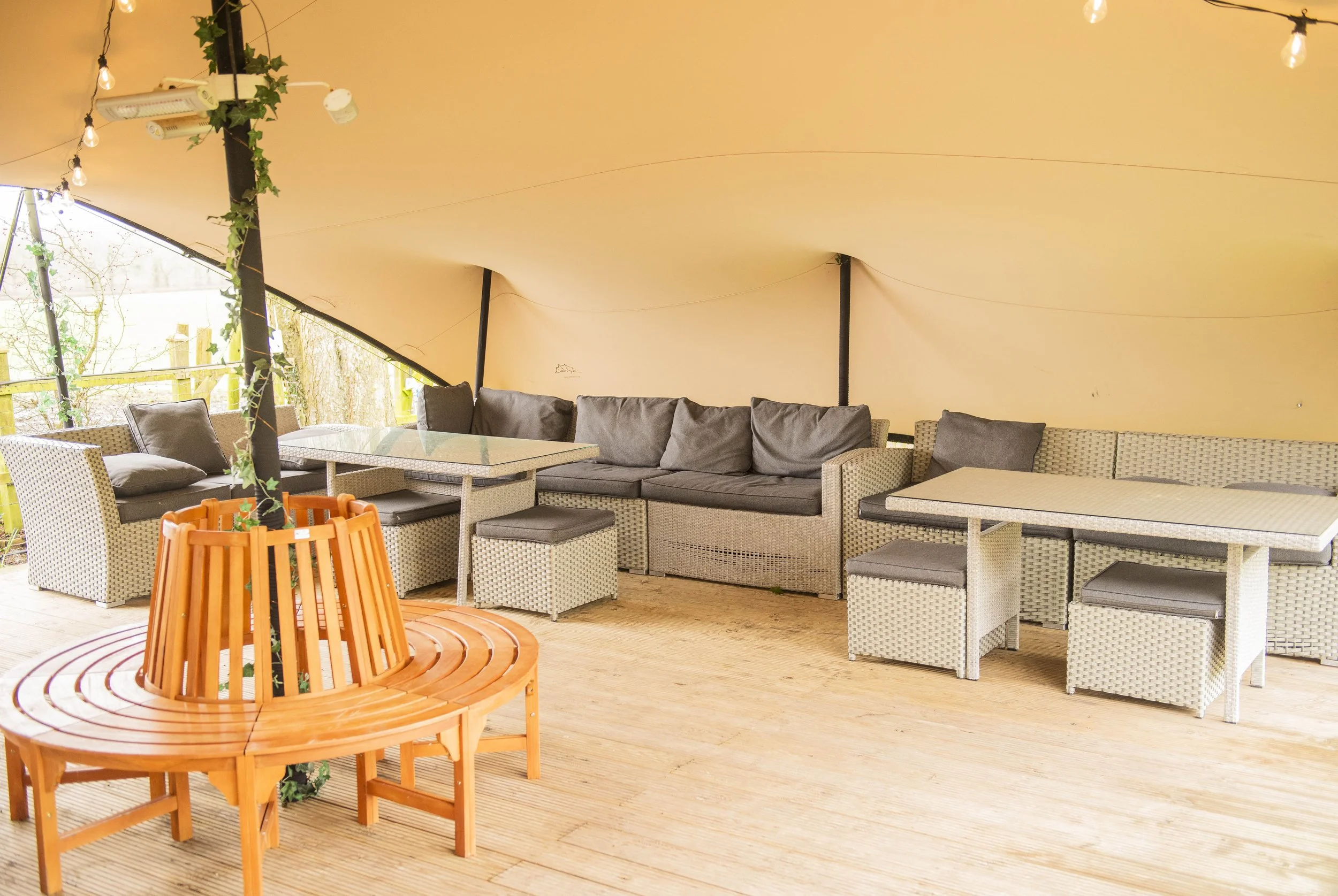 covered space at Tollington Manor wedding venue