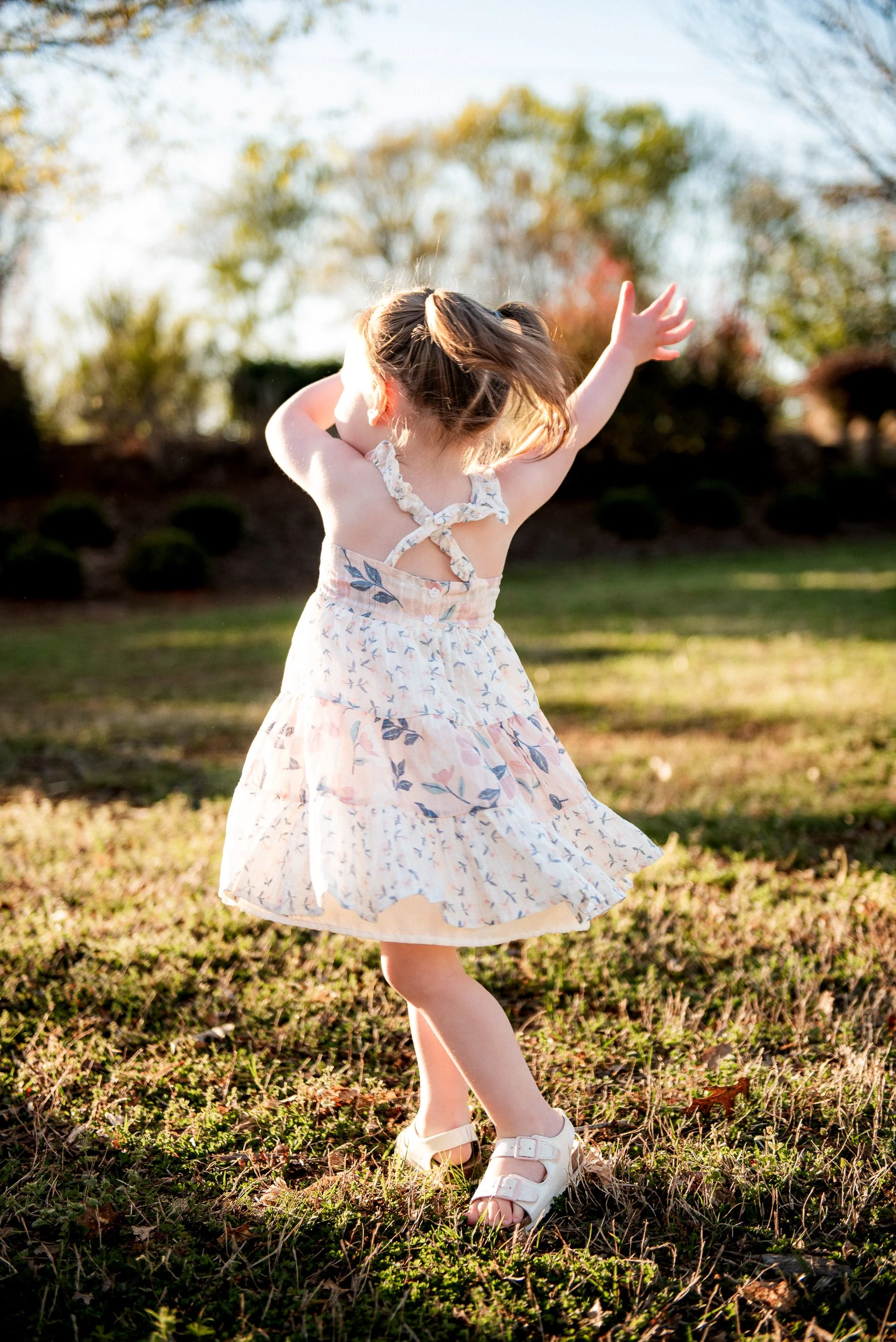 Spring family photography collection Gibsonville NC — child portrait in outdoor field