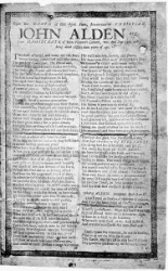 John Alden's 1687 obituary published in a Broadside (precursor to newspapers)