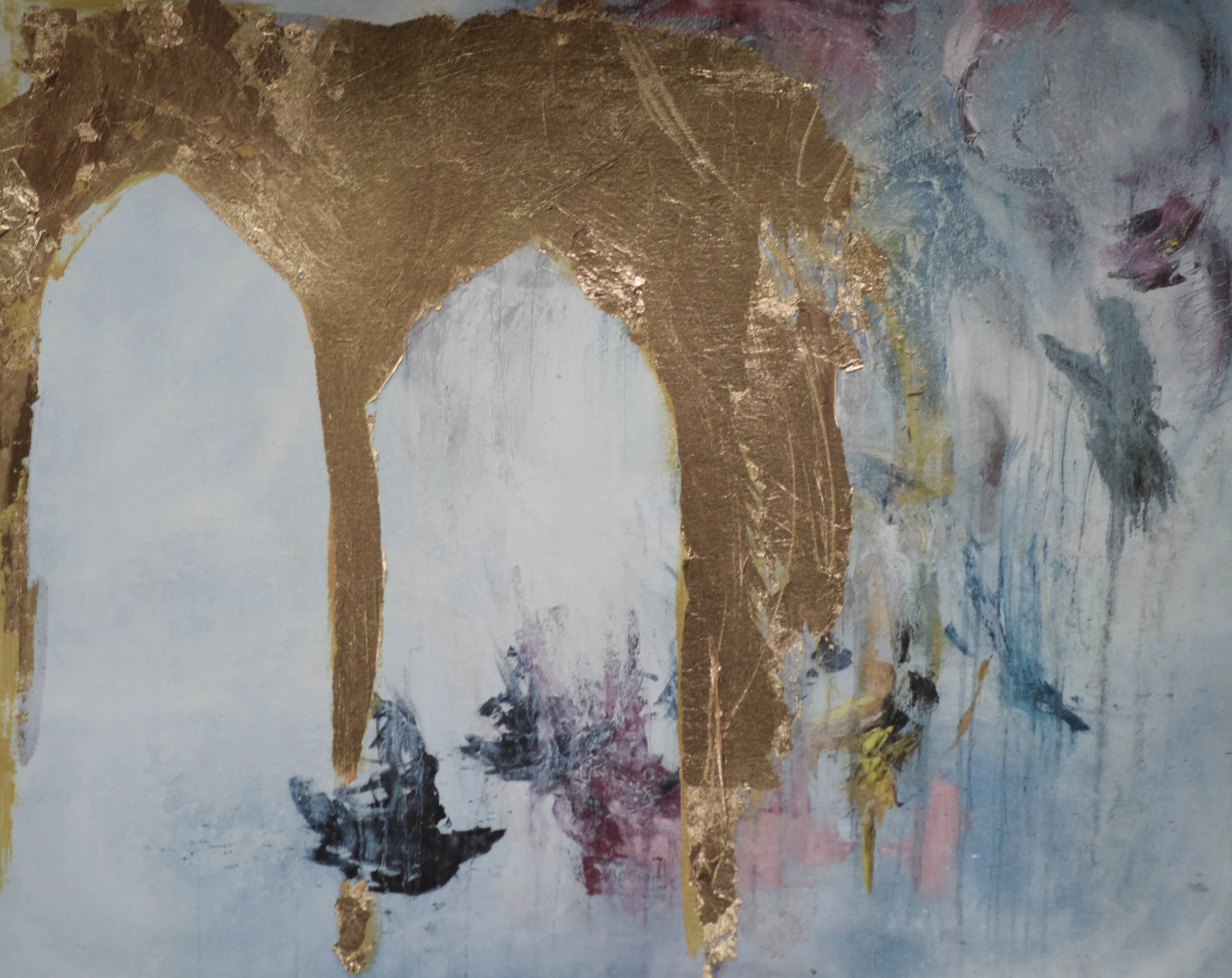 Study mixed media | gold leaf | 8x10 SOLD