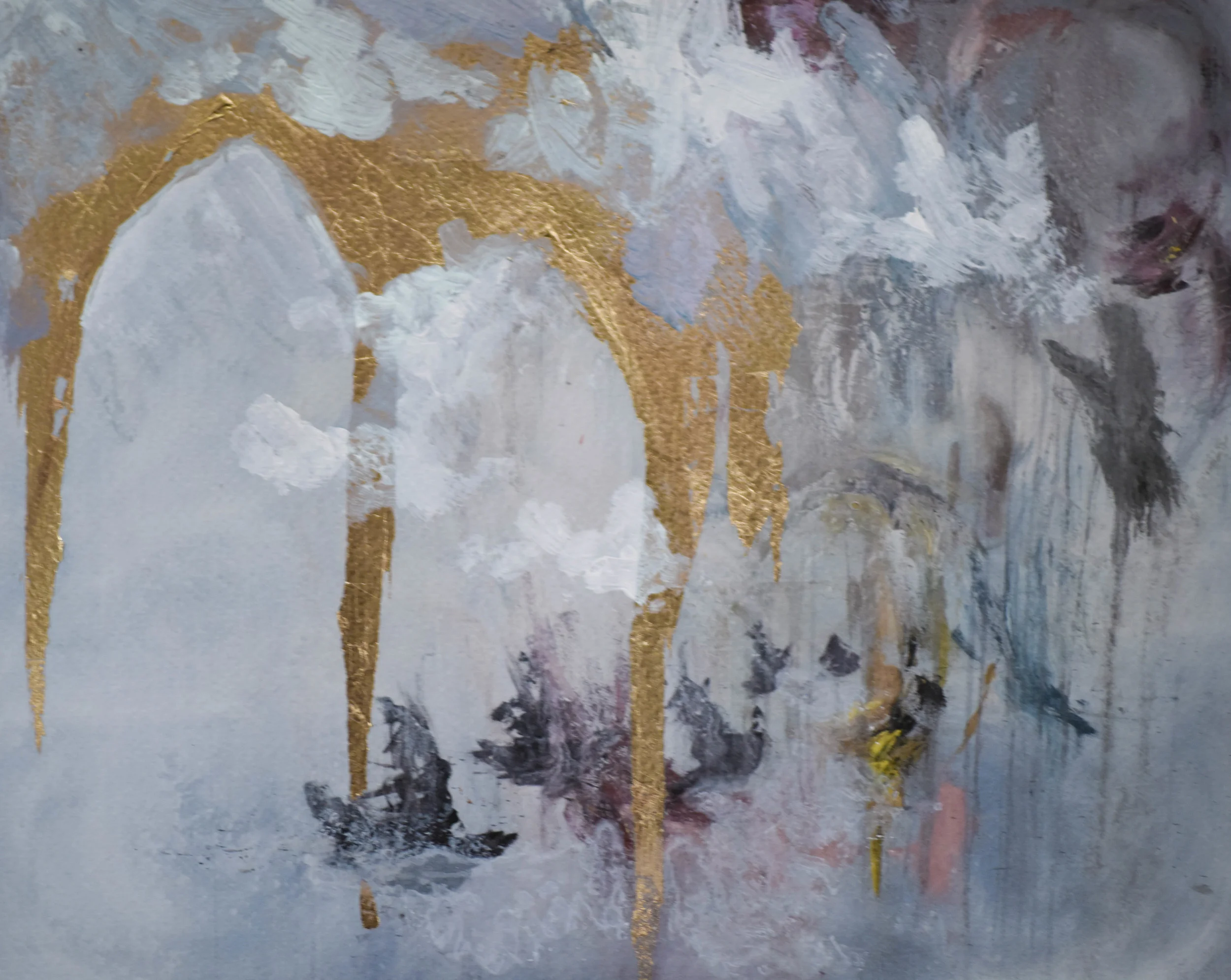 Study mixed media | gold leaf | 8x10 SOLD