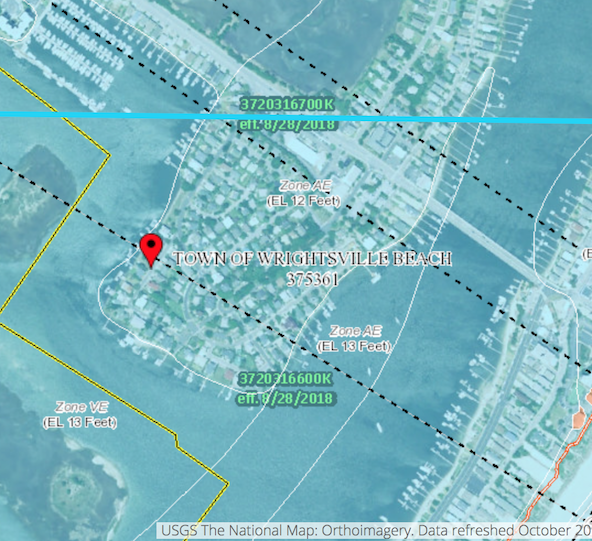 Flood Map Example Wrightsville Beach NC