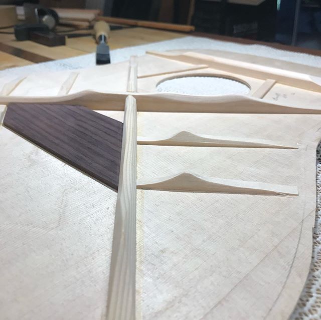 Progress on this fun project. Building my first guitar. Lots of learning curves.