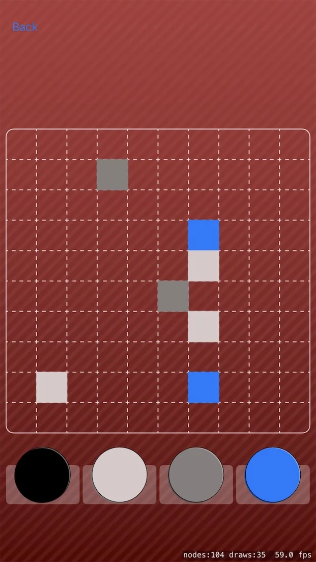 It’s still early so I’m not sure if this is the final version but it does make the game easier to play as it’s much easier to tell where the empty spaces are. Also, with this approach I can easily generate backgrounds with different colours so I have a bunch of options.