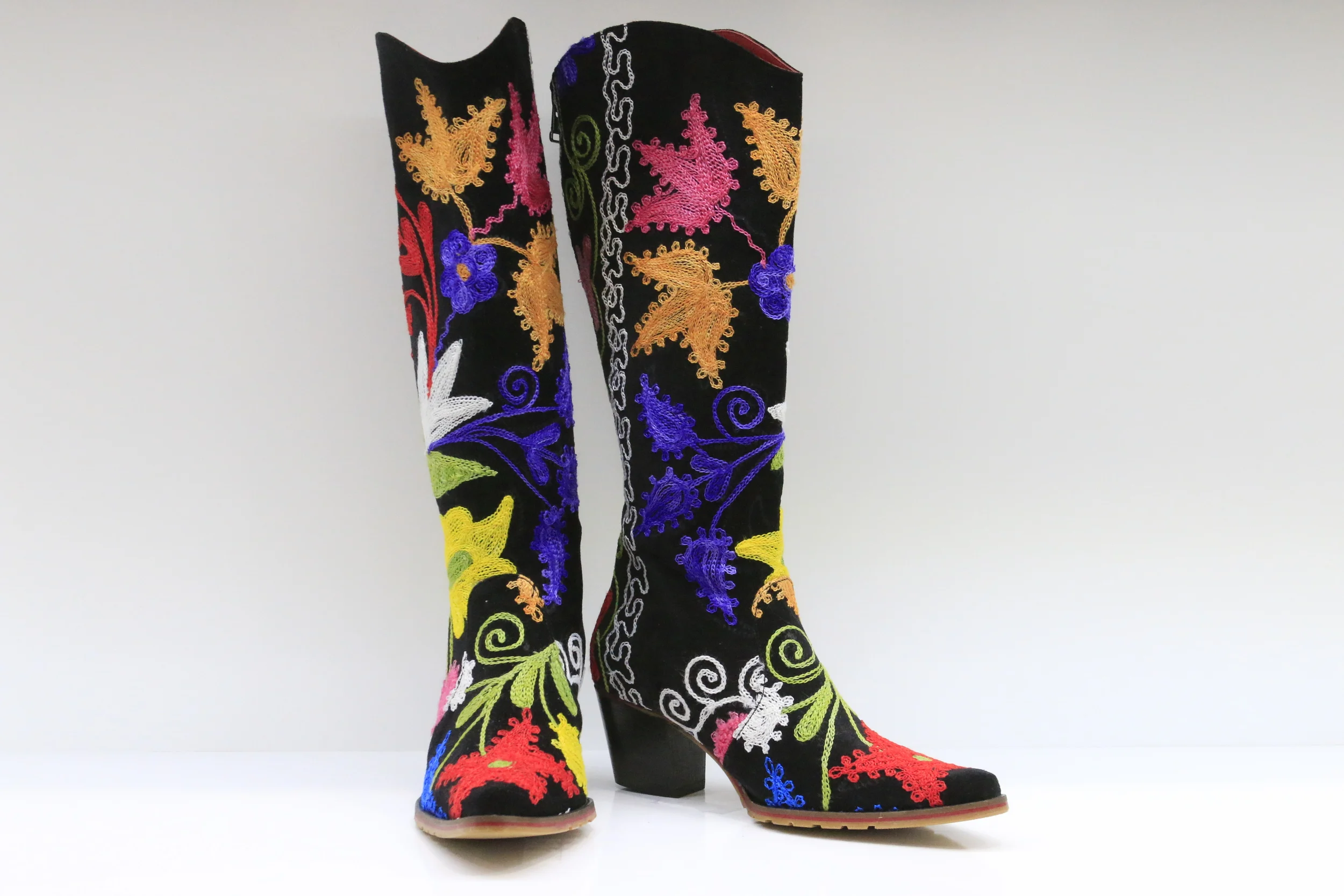 Cuban Style Black Velvet Embroidered 