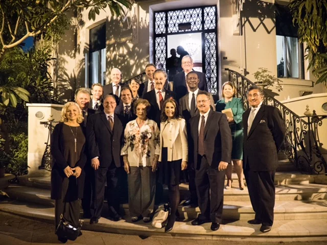 Former Egyptian First Lady Jehan Sadat, widow of former Egyptian President Anwar Sadat, hosts American Evangelical leaders for tea in her home of 47 years, which she calls the “House of Peace.”