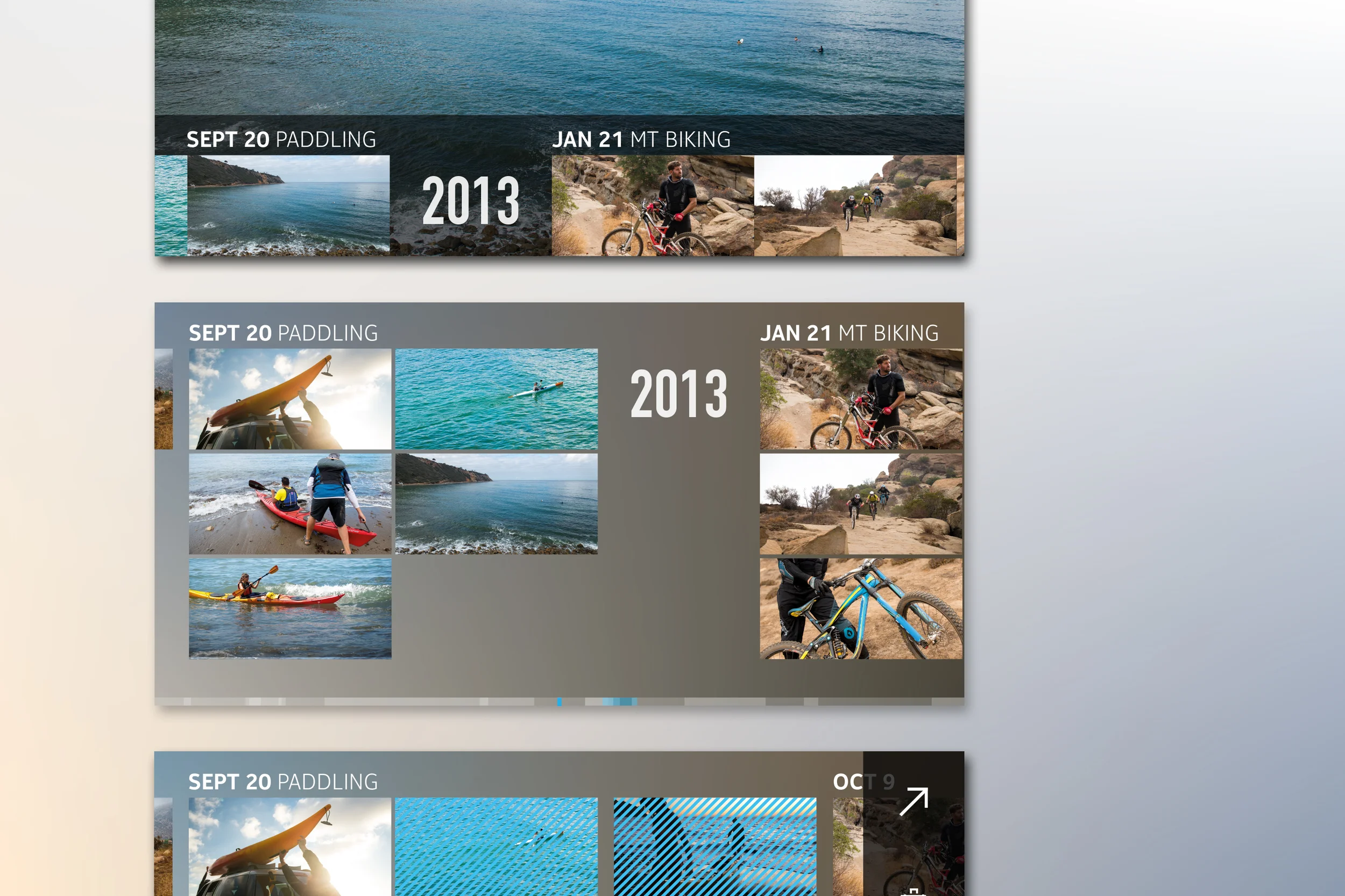   PREVIEW&nbsp;&amp; GALLERY UI   OVERVIEW_ Design an custom interface for organizing photographic and video content on a small screen.  DESIGN_ Intent was to organize and scan large amounts of&nbsp;content, predominantly video. The galleries are org