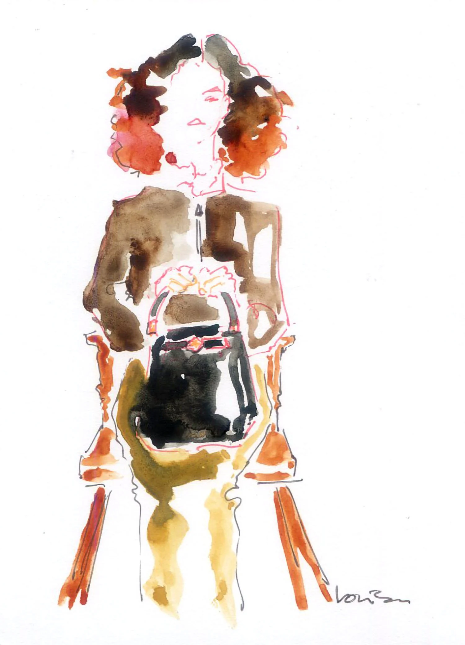 watercolor quick fashion sketch