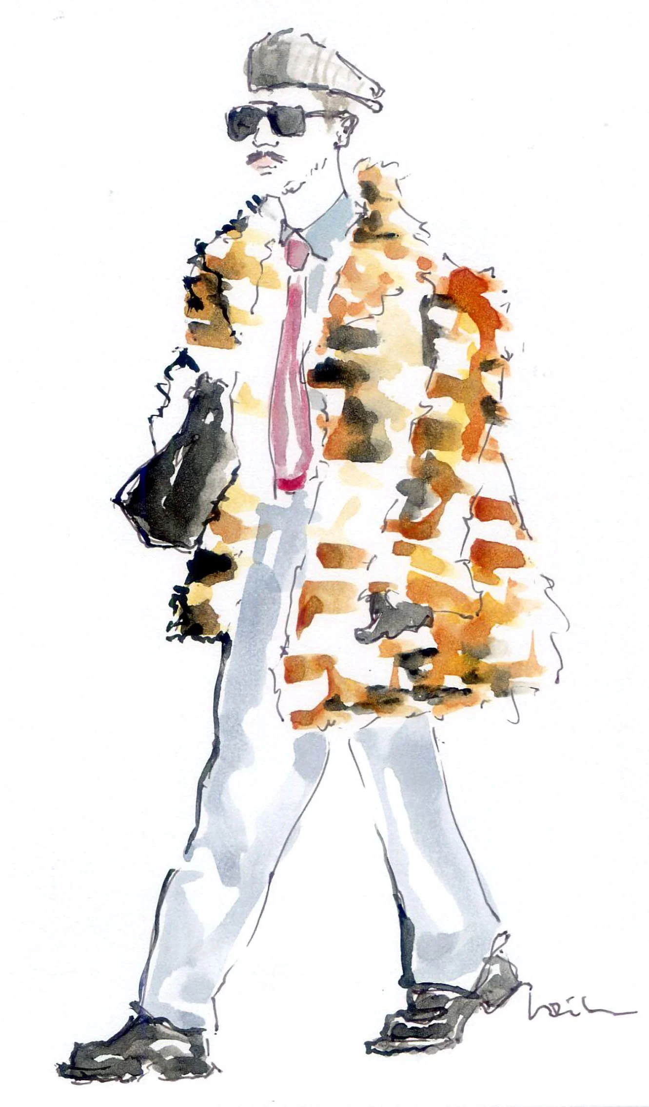 Street Style Milano fashion illustration