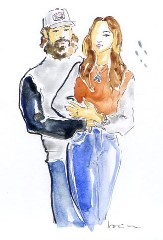 Watercolor couple illustration
