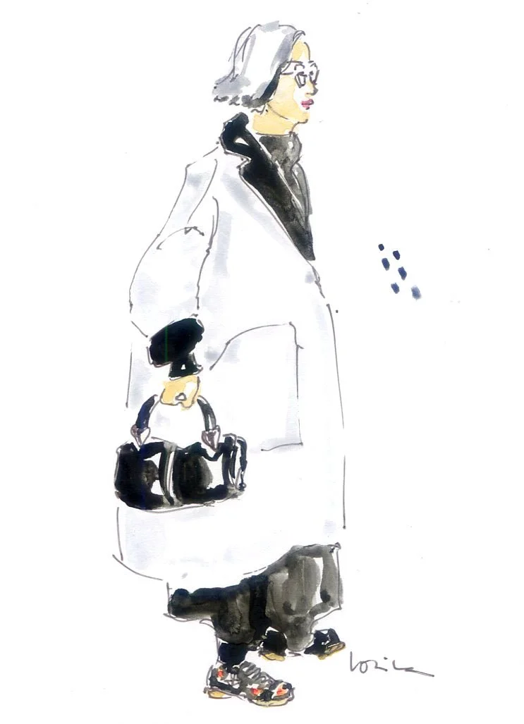 Street style live drawing illustration.