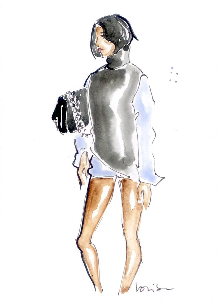 Street style fashion illustration.