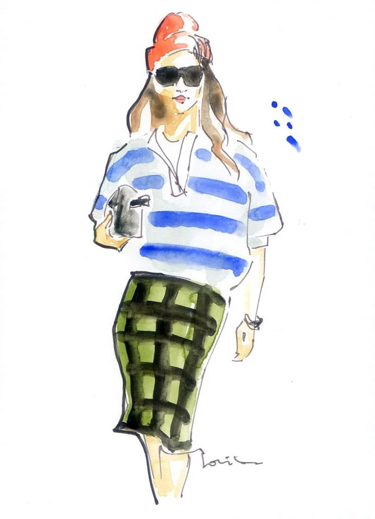 Marni street style fashion illustration live drawing